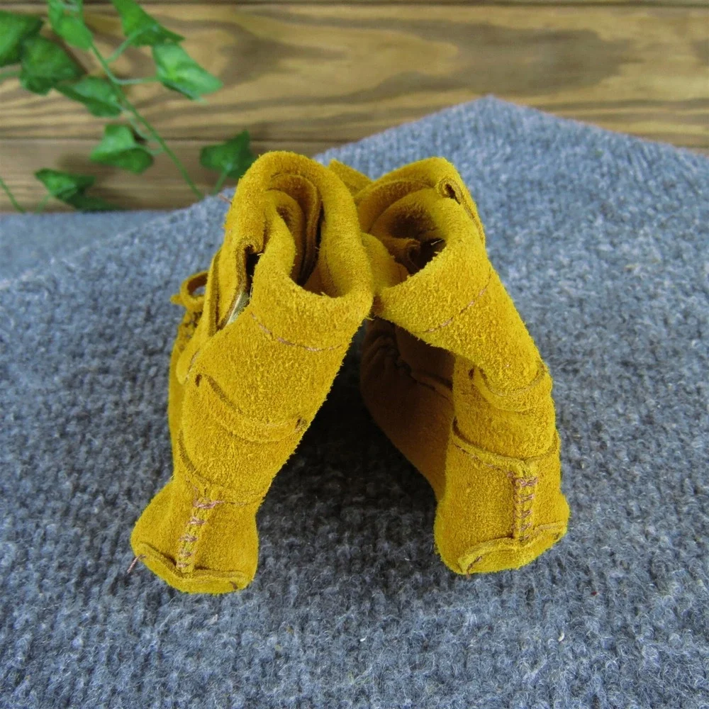Poo‎ Poo Boys Moccasin Sz T 3 Medium Brown Suede Lace Up